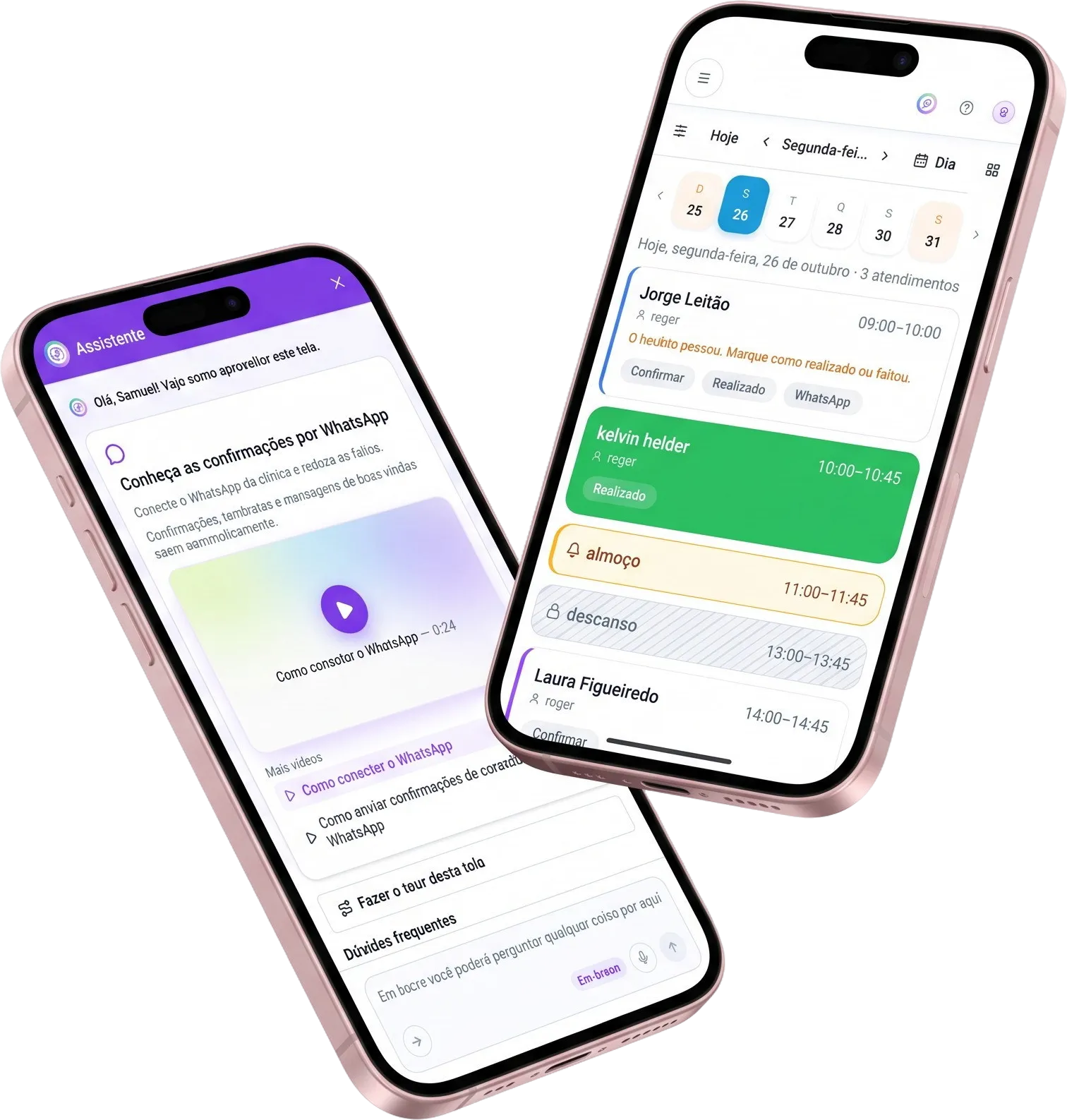 Agenda do Klin Tech no computador e no celular